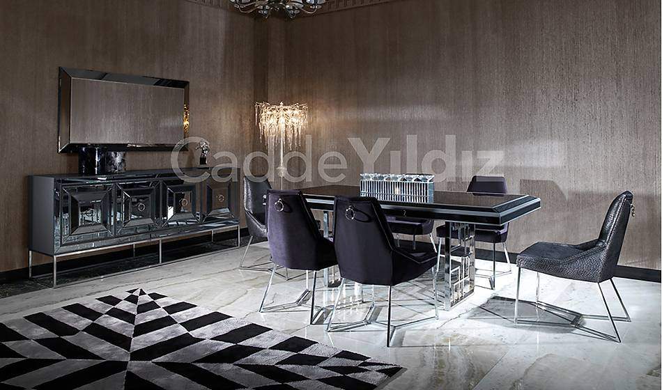 Fendi Antrasit Luxury Yemek Odası