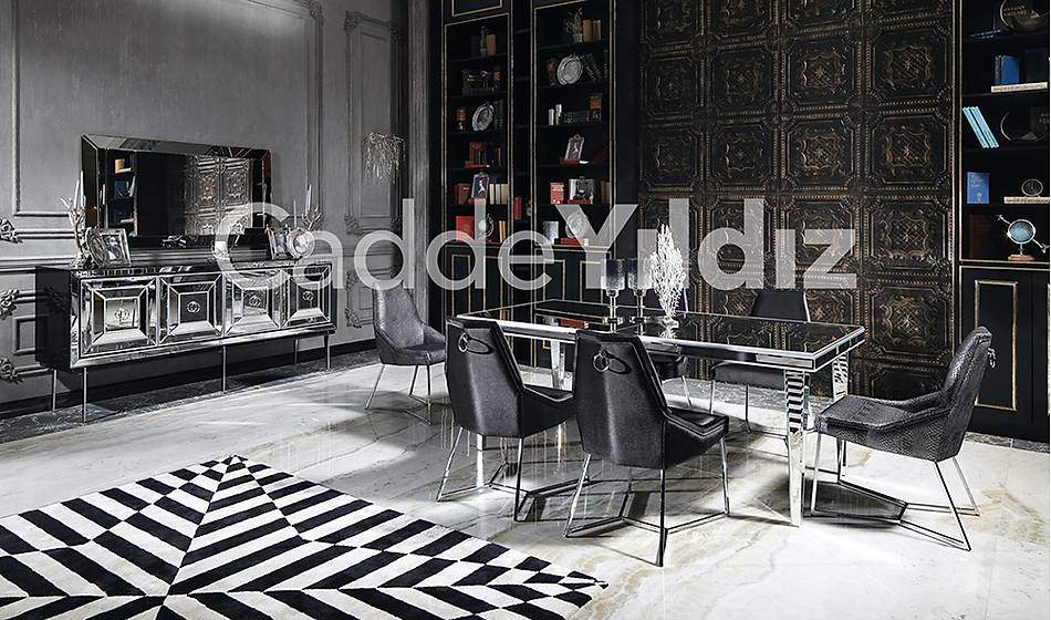 Fendi Black & Silver Luxury Yemek Odası