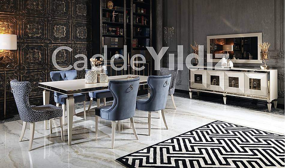 Rustik Krem Luxury Yemek Odası