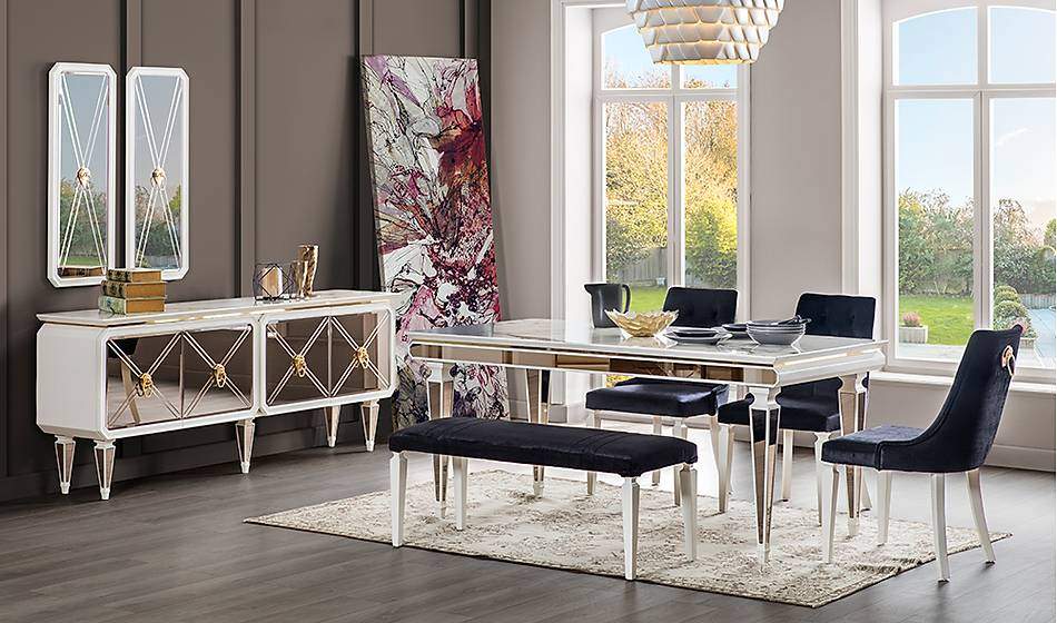 Rachel Luxury Yemek Odası - Ekru