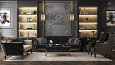 Marron Art Deco Koltuk Takımı
