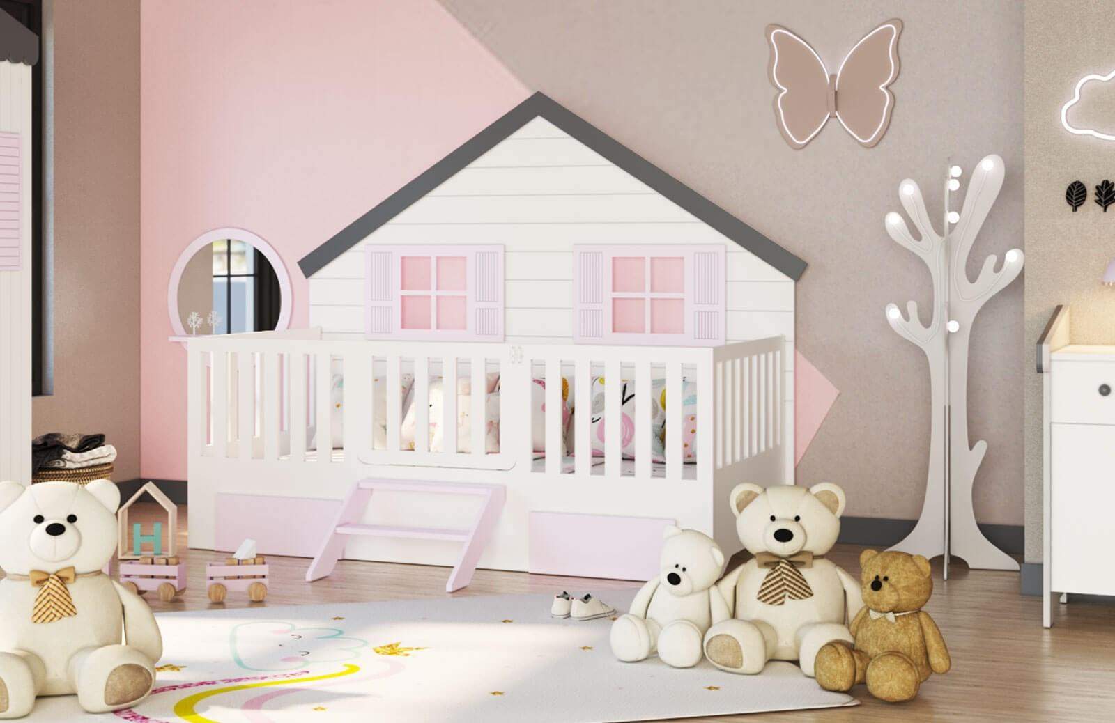 Çitli Ev Çekmeceli Montessori Karyola