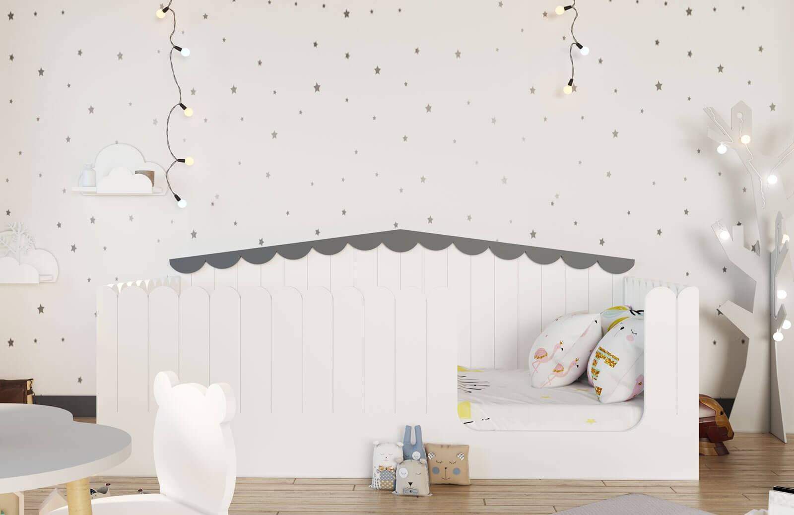 Çatılı Kapısız Montessori Karyola