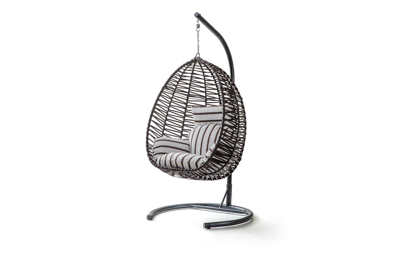 Rattan Bahçe - Balkon Salıncağı Kahve - Zebra Minder Cv-02 Salıncak