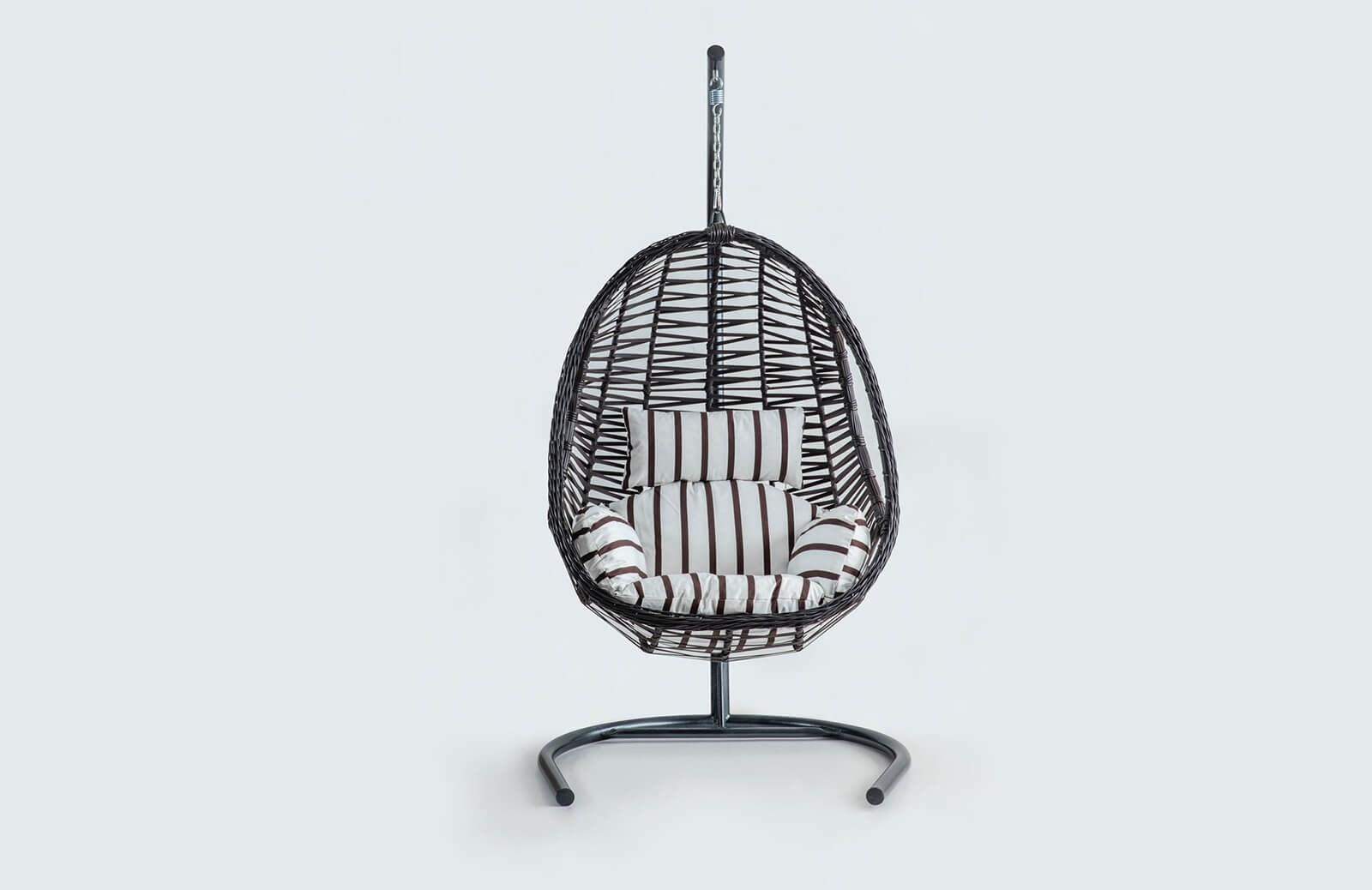 Rattan Bahçe - Balkon Salıncağı Kahve - Zebra Minder Cv-12 Salıncak