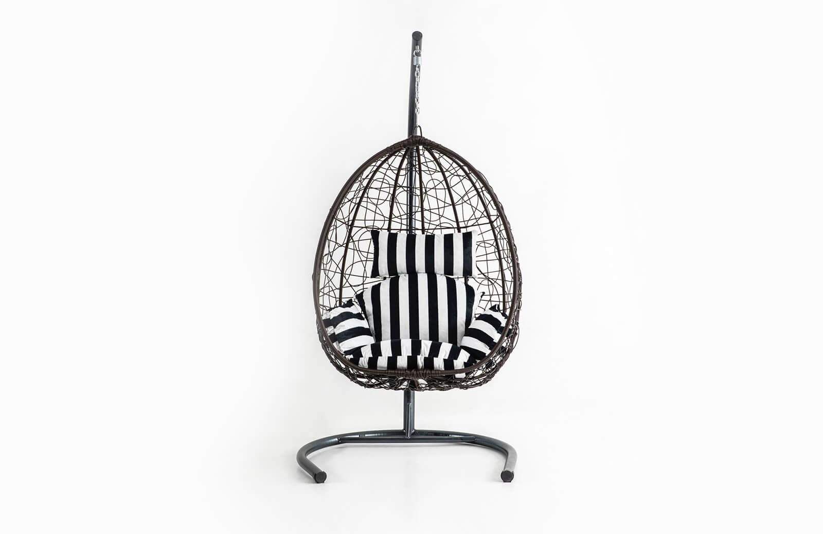 Rattan Bahçe - Balkon Salıncağı Kahve - Zebra Minder Cv-16 Salıncak