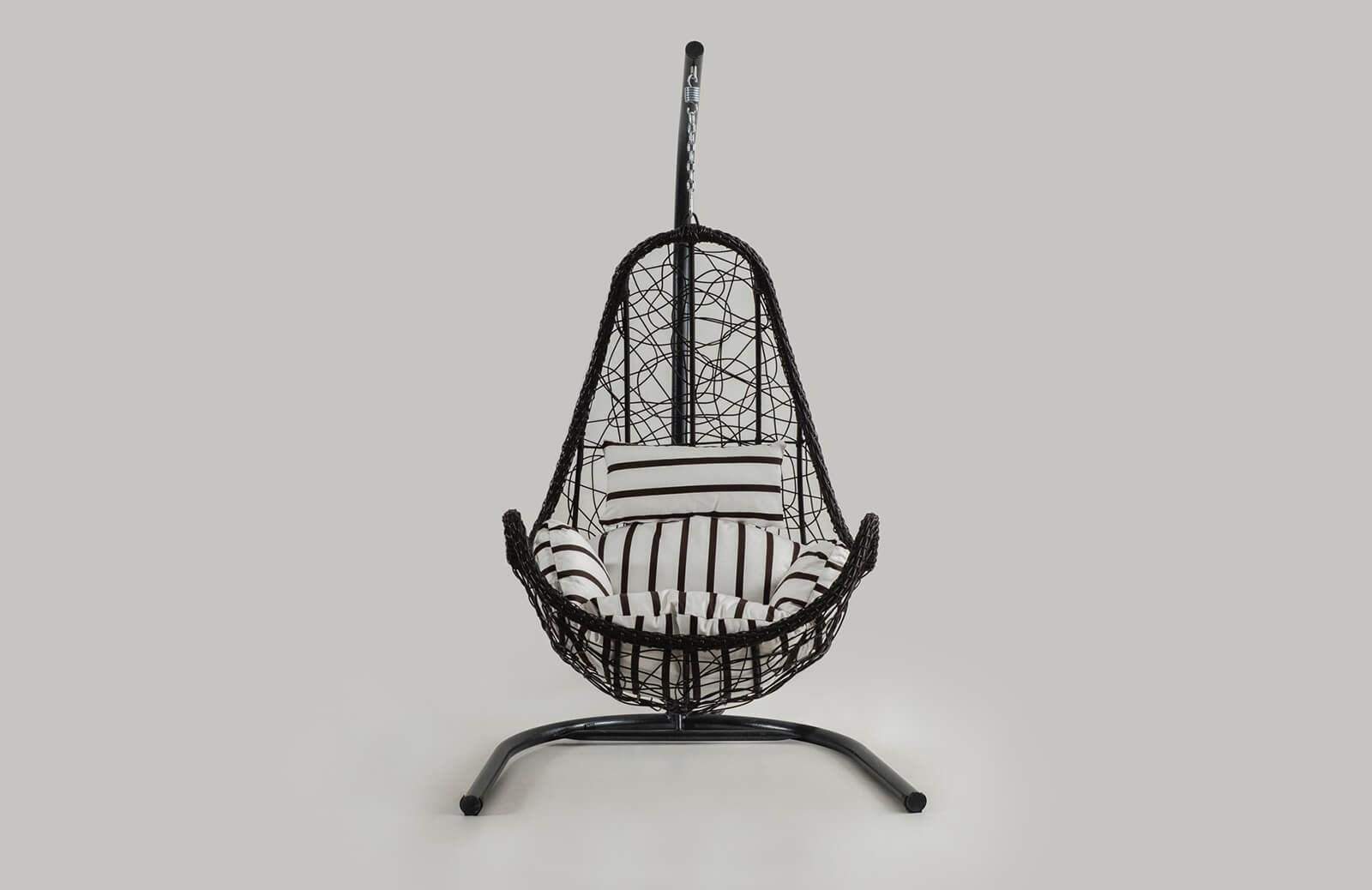 Rattan Bahçe - Balkon Salıncağı Kahve - Zebra Minder Cv-30 Salıncak