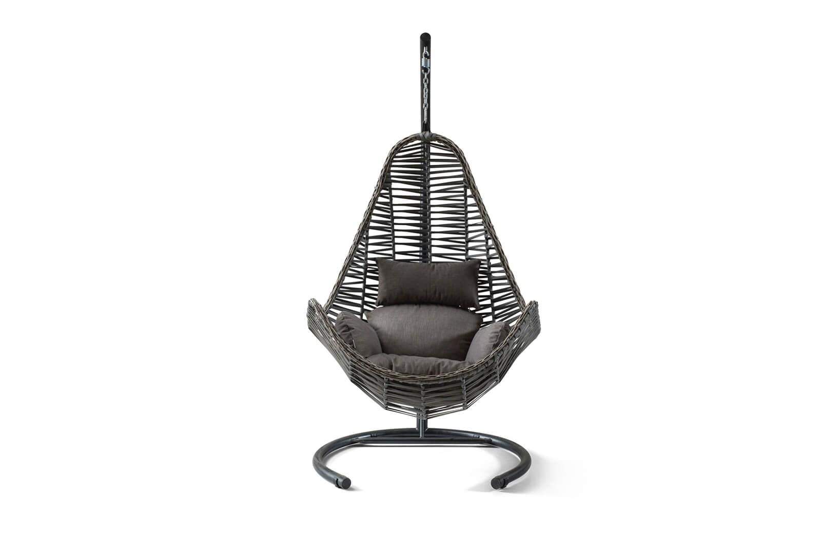 Rattan Bahçe - Balkon Salıncağı Kahve - Gri Minder Cv-35 Salıncak
