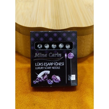 Monalisa Home Beşli Lüks Beyaz Parlak Eşarp İğnesi