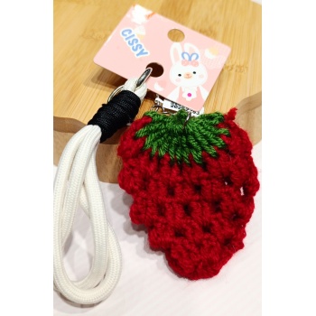 Monalisa Home Örme Çilek Desenli  Gösterişli  Anahtarlık