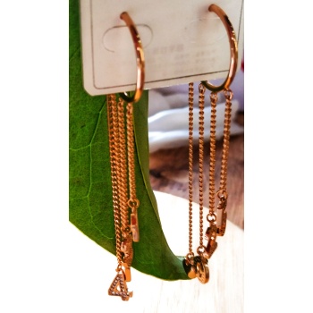 Monalisa Home Bronz Renk Sallantılı  Figürlü Lüks Abiye Küpe