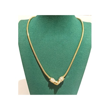 Monalisa Home Gold Renk Lüks Figürlü Gösterişli Taşlı Kolye