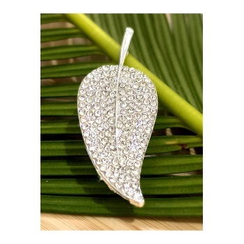 Monalisa Home Taşlı   Yaprak Figürlü Broş