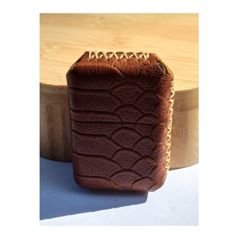 Monalisa Home Renkli Gerçek Deri Kılıflı Özel Tasarım Benzinli Çakmak