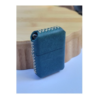 Monalisa Home Renkli Gerçek Deri Kılıflı Özel Tasarım Benzinli Çakmak