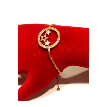 Monalisa Home Gold Renk Lüks Figürlü Gösterişli Ayarlanabilir Bileklik