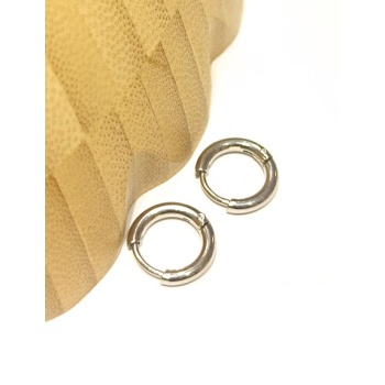 Monalisa Home Gümüş Renk  Halka Unisex Çelik Küpe