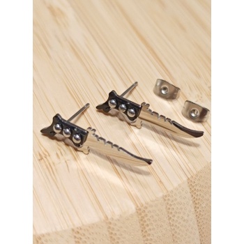 Monalisa Home Gümüş Renk  Bıçak Figürlü  Unisex Çelik Küpe