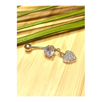 Monalisa Home Gümüş Renk Taşlı Göbek Pirsıng