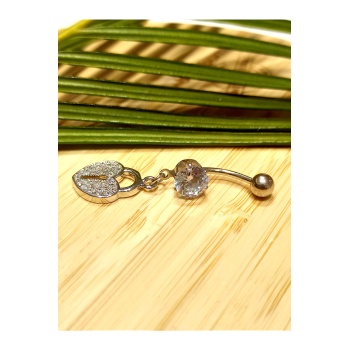 Monalisa Home Gümüş Renk Taşlı Göbek Pirsıng