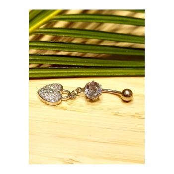 Monalisa Home Gümüş Renk Taşlı Göbek Pirsıng