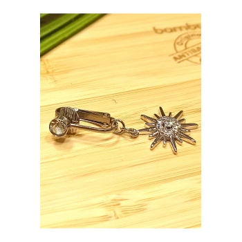 Monalisa Home Gümüş Renk Taşlı (Delik olmayan Göbek İçin) Göbek Pirsıng