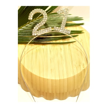 Monalisa Home Taşlı 21 Yazılı Doğum Günü  Taçı