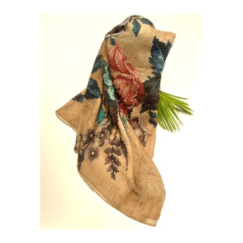 Monalisa Home 90x90 Lüks Figürlü Gösterişli Dökümlü Eşarp