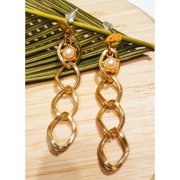 Monalisa Home  Çelik Taşlı Gold Renk Küpe