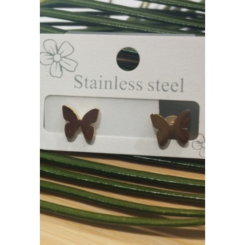 Monalisa Home  Çelik Taşlı Gold Renk Küpe