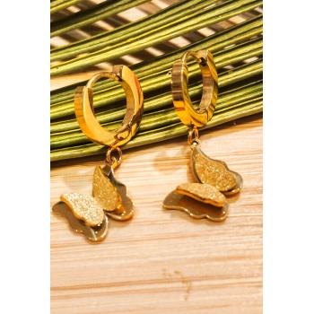 Monalisa Home  Çelik Taşlı Gold Renk Küpe