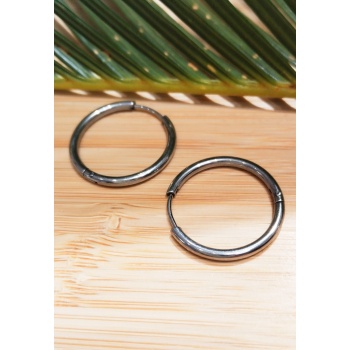 Monalisa Home 20mm Gümüş Renk  Halka Unisex Çelik Küpe