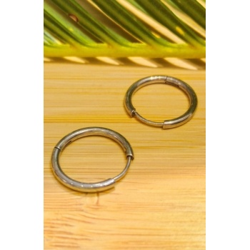 Monalisa Home 24mm Gümüş Renk  Halka Unisex Çelik Küpe