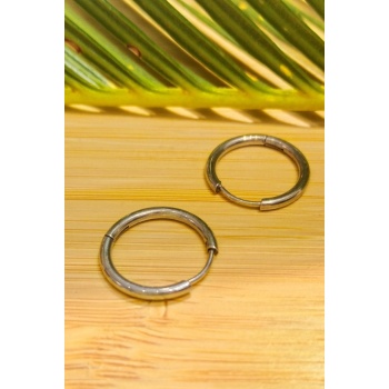 Monalisa Home 15mm Gümüş Renk  Halka Unisex Çelik Küpe