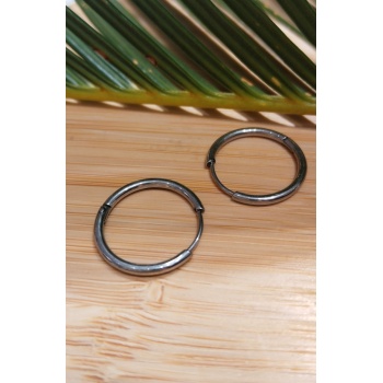 Monalisa Home 12mm Gümüş Renk  Halka Unisex Çelik Küpe
