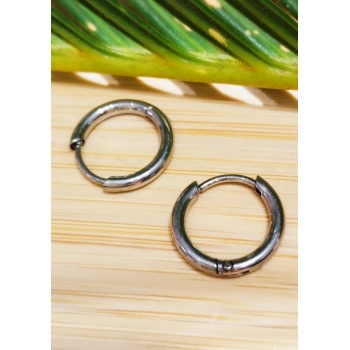 Monalisa Home 10mm Gümüş Renk  Halka Unisex Çelik Küpe