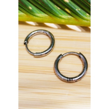 Monalisa Home 10mm Gümüş Renk  Halka Unisex Çelik Küpe