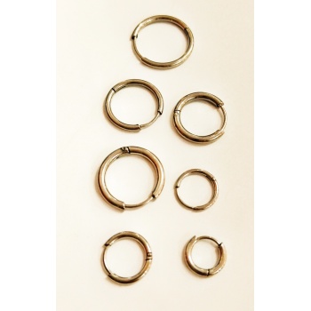 Monalisa Home 9-10-11-12-13-15 16 mm Gümüş Renk  Halka Unisex Çelik Küpe