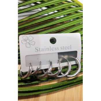 Monalisa Home  Çoklu Lüks Figürlü Gösterişli 6 Lı  Kararmaz  Çelik Küpe