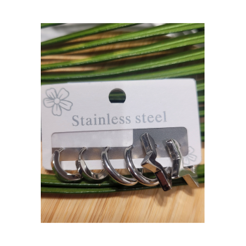 Monalisa Home  Çoklu Lüks Figürlü Gösterişli 6 Lı  Kararmaz  Çelik Küpe