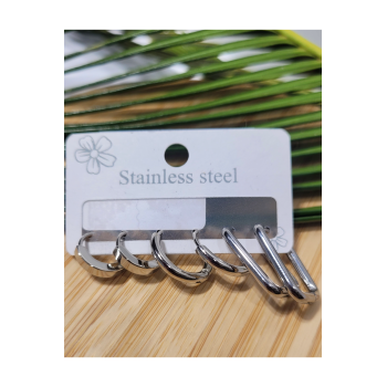 Monalisa Home  Çoklu Lüks Figürlü Gösterişli 6 Lı  Kararmaz  Çelik Küpe