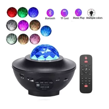 Monalisa Home  Bluetooth Hoparlörlü Galaksi Işık Projektörü Yatak Odası için Gece Lambası