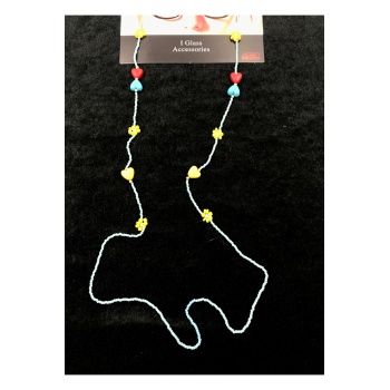 Mavi Renkli Boncuklu Gözlük Zinciri