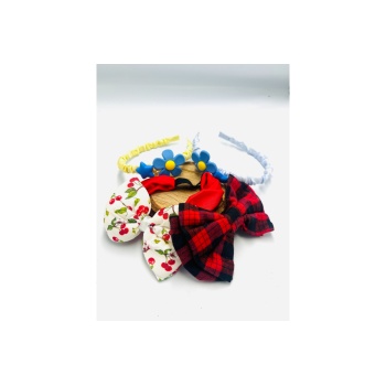 Renkli Desenli Taç Toka Bandana Set