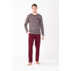 Erkek Pijama Takımı Bordo S Beden