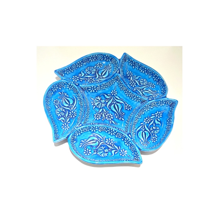 Monalisa Home Renkli Lüks Figürlü Gösterişli Kültürel El Yapımı Çerezlik Tabak