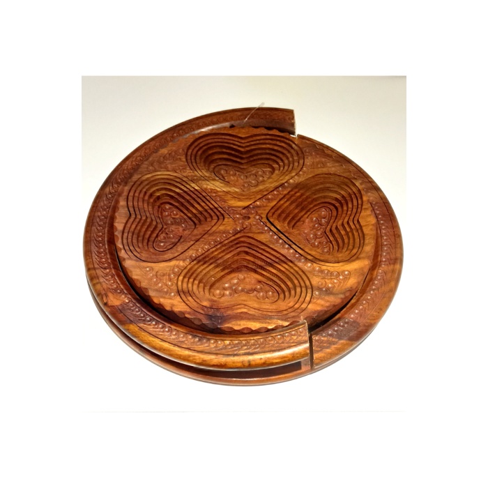 Monalisa Home Lüks Ahşap İşlemeli Gösterişli Kahverengi Sunumluk