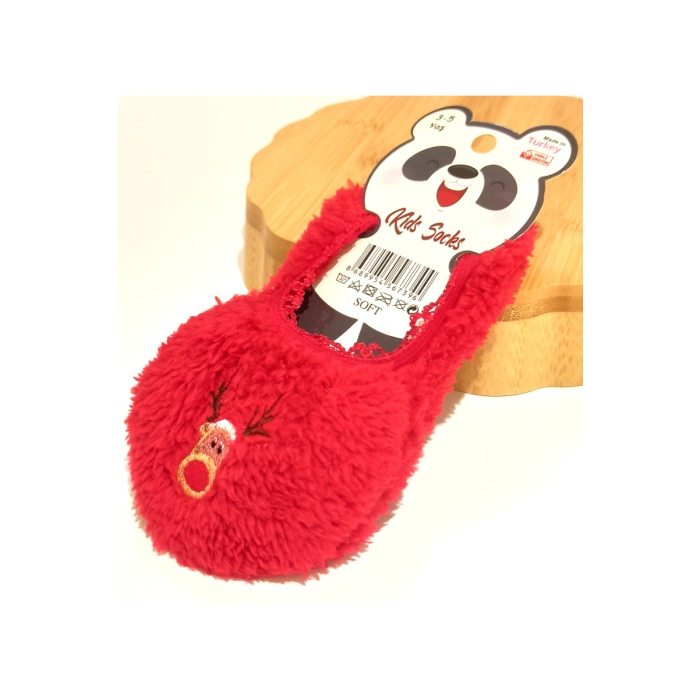 Monalisa Home 3-5 Yaş Gösterişli Yumoş Kırmızı Renk  Çocuk Patik Çorap