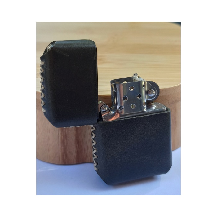 Monalisa Home Renkli Gerçek Deri Kılıflı Özel Tasarım Benzinli Çakmak