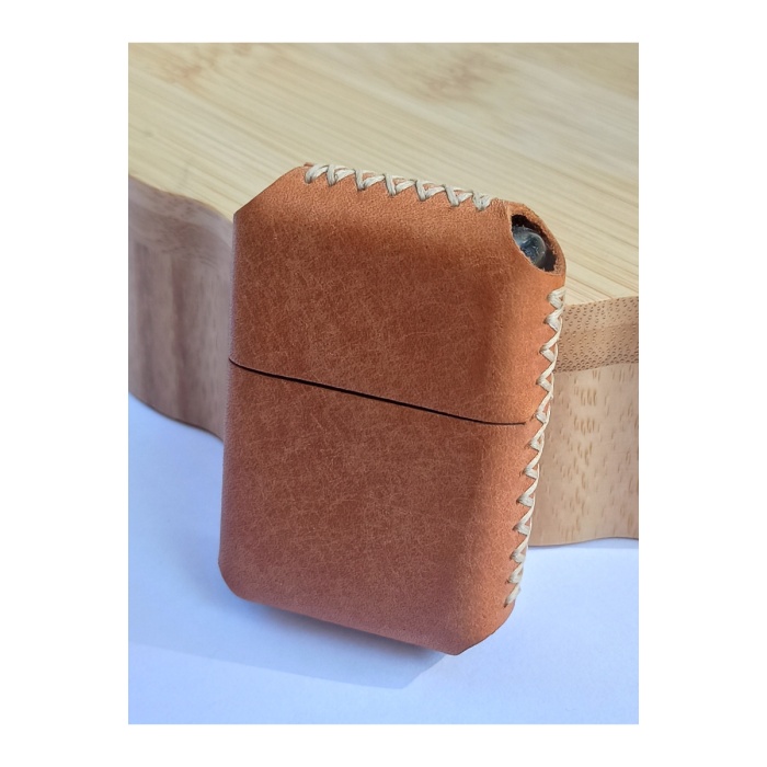 Monalisa Home Renkli Gerçek Deri Kılıflı Özel Tasarım Benzinli Çakmak